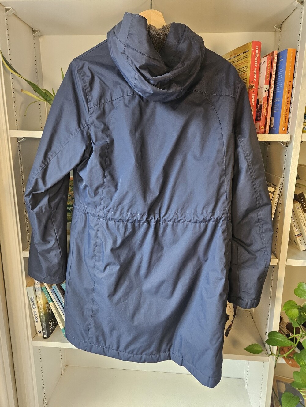 L.L.Bean Winter Warmer Parka Jacket Womens Blue Quilted Sherpa Lined Size Medium - Picture 5 of 10